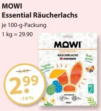 V Markt MOWI Essential Räucherlachs 100 g Packung Angebot