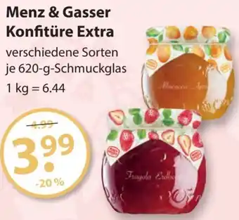 V Markt Menz & Gasser Konfitüre Extra 620 g Angebot