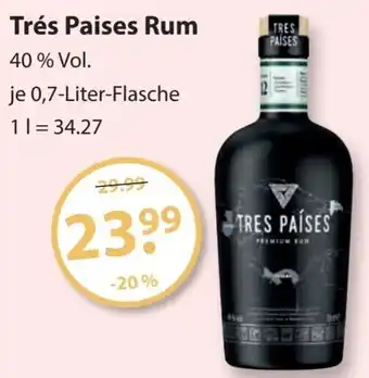 V Markt Trés Paises Rum 0,7 Liter Flasche Angebot