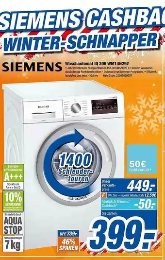 Expert Siemens Waschautomat Iq300 Wm14n292 Angebot