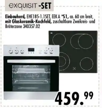 Möbel Boss Exquisit Set Einbauherd mit Glaskeramik Kochfeld Angebot