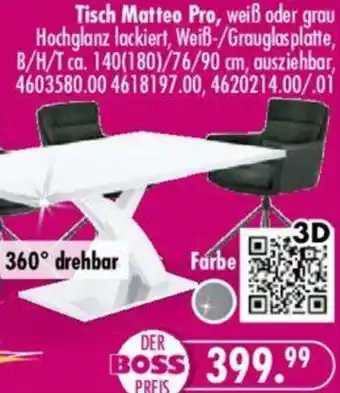 Möbel Boss Tisch Matteo Pro Angebot