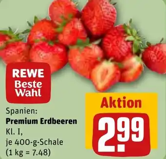 REWE Premium Erdbeeren 400 g Schale Angebot