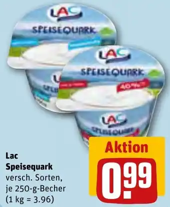 REWE Lac Speisequark 250 g Becher Angebot