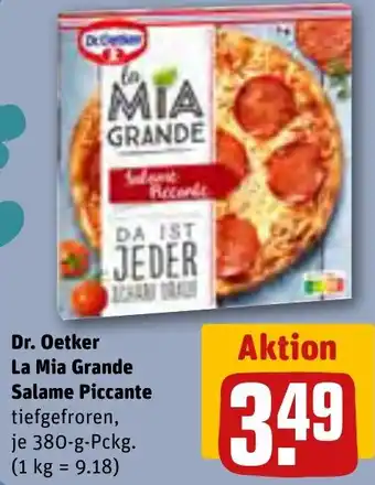 REWE Dr. Oetker La Mia Grande Salame Piccante 380 g Pckg. Angebot