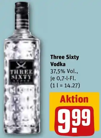 REWE Three Sixty Vodka 0,7 L-Fl. Angebot