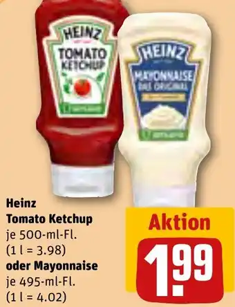 REWE Heinz Tomato Ketchup 500 ml oder Mayonnaise 495 ml Fl. Angebot