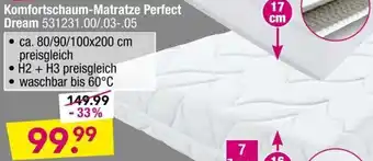 Möbel Boss Komfortschaum Matratze Perfect Dream Angebot