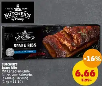 PENNY Butcher's Spare Ribs 600 g Packung Angebot