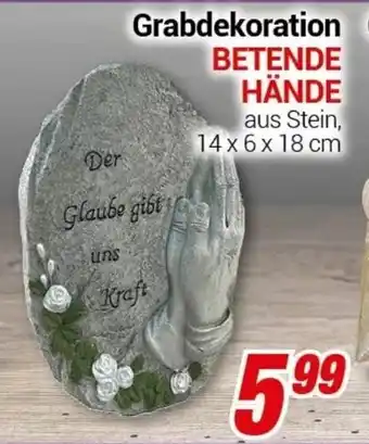 CENTERSHOP Grabdekoration Betende Hände Angebot