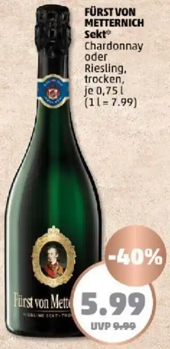 PENNY Fürst von Metternich Sekt 0,75 L Angebot