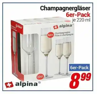 CENTERSHOP Alpina Champagnergläser 6er Pack Angebot