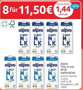 Budni alpro This is not Haferdrink versch. Sorten 8*1 Liter Angebot