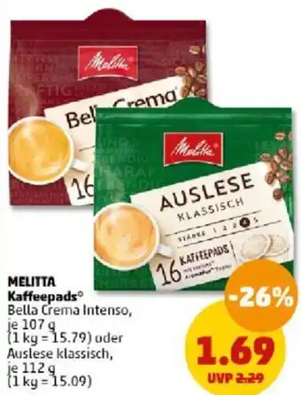 PENNY Melitta Kaffeepads 107/112 g Angebot