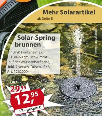 Sonderpreis Baumarkt Solar-SpringBrunnen Angebot