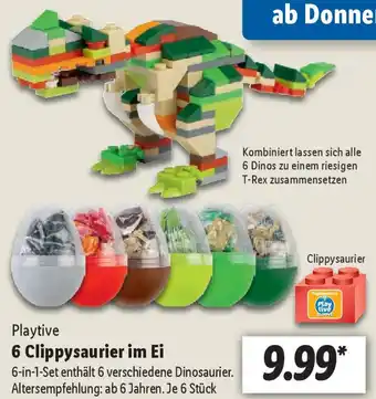 Lidl Playtive 6 Clippysaurier im Ei Angebot