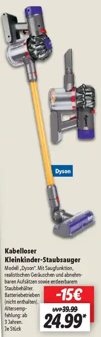 Lidl Dyson Kabelloser Kleinkinder Staubsauger Angebot