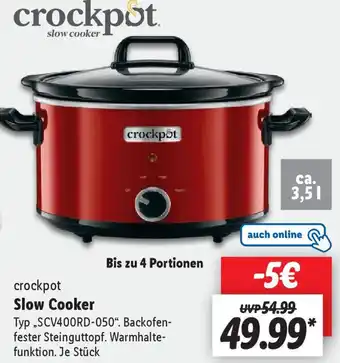 Lidl Crockpot Slow Cooker ,,SCV400RD-050" Angebot