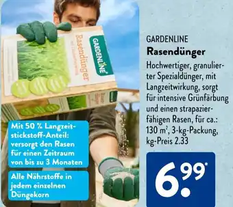 Aldi Süd Gardenline Rasendünger 3 kg Packung Angebot