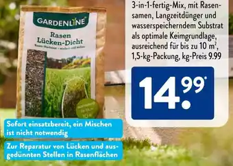 Aldi Süd Gardenline Rasen Lücken Dicht 1,5 kg Packung Angebot