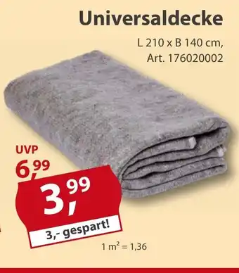 Sonderpreis Baumarkt Universaldecke 210*140 Angebot