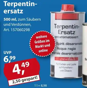 Sonderpreis Baumarkt Terpentinersatz 500ml Angebot