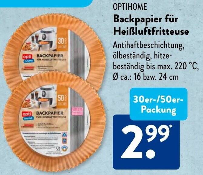 Backpapier Fur Heissluftfritteuse Aldi