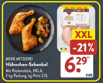 Aldi Süd MEINE METZGEREI Hähnchen-Schenkel 2 kg Packung Angebot