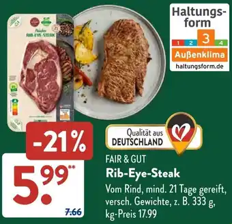 Aldi Süd FAIR & GUT Rib-Eye-Steak Angebot