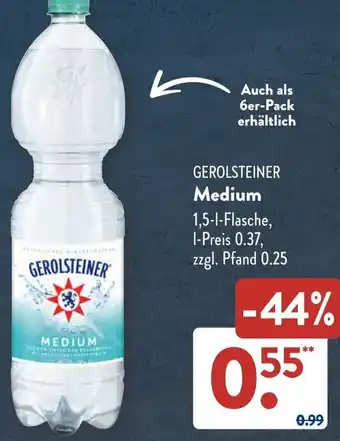 Aldi Süd GEROLSTEINER Medium 1,5 L Flasche Angebot