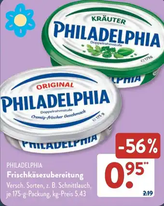 Aldi Süd PHILADELPHIA Frischkäsezubereitung 175 g Packung Angebot