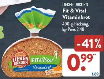 Aldi Süd LIEKEN URKORN Fit & Vital Vitaminbrot 400 g Packung Angebot