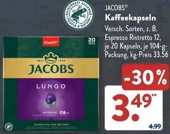 Aldi Süd JACOBS Kaffeekapseln 104 g Packung Angebot