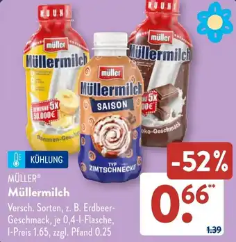 Aldi Süd MÜLLER Müllermilch 0,4 L Flasche Angebot