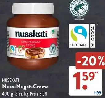 Aldi Süd NUSSKATI Nuss-Nugat-Creme 400 g Glas Angebot