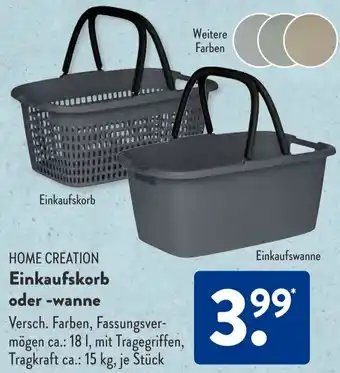 Aldi Süd HOME CREATION Einkaufskorb oder wanne Angebot