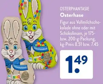Aldi Süd OSTERPHANTASIE Osterhase 175-200 g Packung Angebot