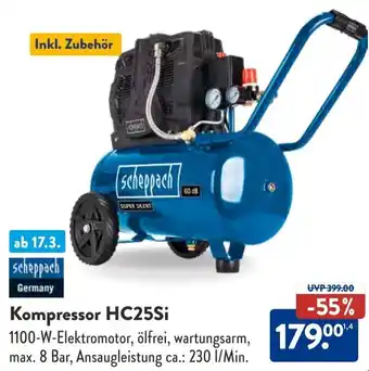 Aldi Süd Scheppach Kompressor HC25Si Angebot