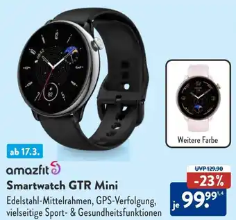 Aldi Süd amazfit Smartwatch GTR Mini Angebot