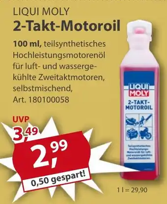 Sonderpreis Baumarkt LIQUI MOLY 2-Takt-Motoroil 100ml Angebot