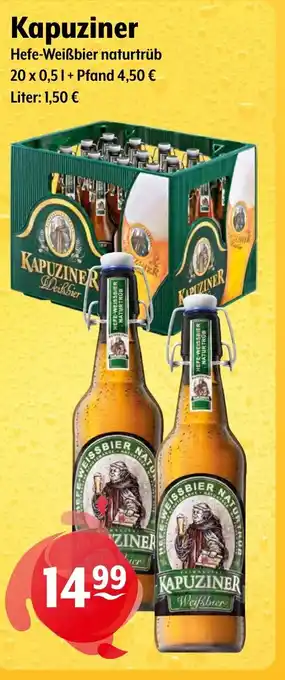 Trink und Spare Kapuziner Hefe-Weißbier naturtrüb 20*500ml Angebot
