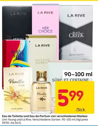 Rusta Eau de Toilette und Eau de Parfum von verschiedenen Marken Linn Young und La Rive, Verschiedene Sorten, 90-100 ml Angebot