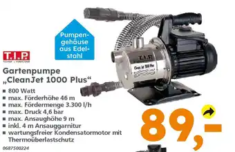 Globus Baumarkt T.I.P Gartenpumpe ,,Clean Jet 1000 Plus" Angebot