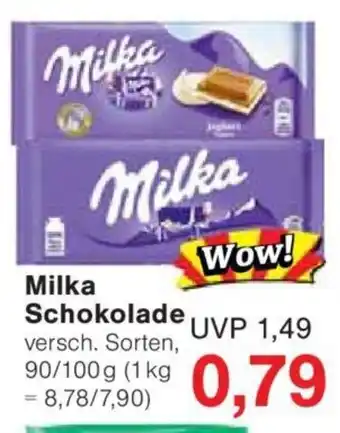 Jawoll Milka Schokolade 90/100g Angebot