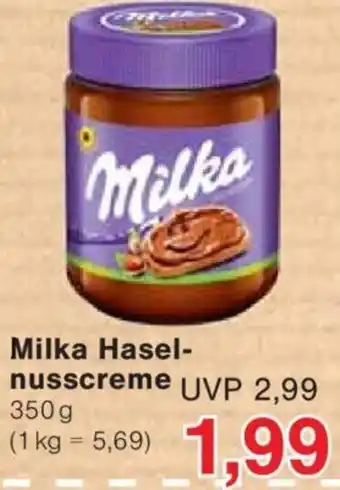 Jawoll Milka Hasel- nusscreme 350 g Angebot