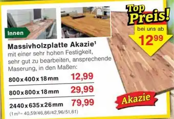Jawoll Massivholzplatte Akazie 800 x 400 x 18 mm Angebot