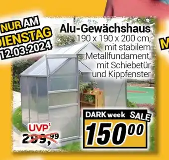 CENTERSHOP Alu-Gewächshaus Angebot