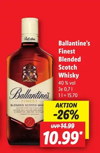 Lidl Ballantine's Finest Blended Scotch Whisky 700 ml Angebot