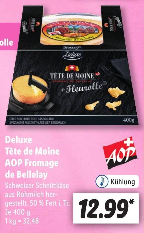 Deluxe Tête de Moine AOP Fromage de Bellelay je 400 g Angebot bei Lidl