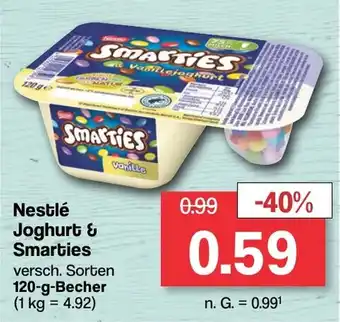 Famila Nord West Nestlé Joghurt & Smarties 120 g Becher Angebot